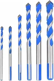 Kit de Brocas para Azulejo e Cerâmica, 6 Peças, Revestimento em Azul, Multiuso