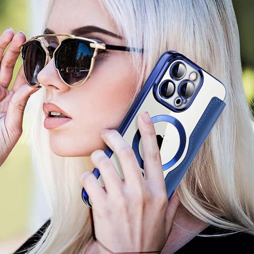 Funda protectora para iPhone 15 Pro Max de cuero con tapa y cierre RFID 6