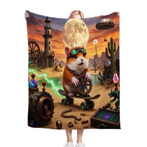 Couverture de canapé climatisée épaisse et respirante motif hamster amusant