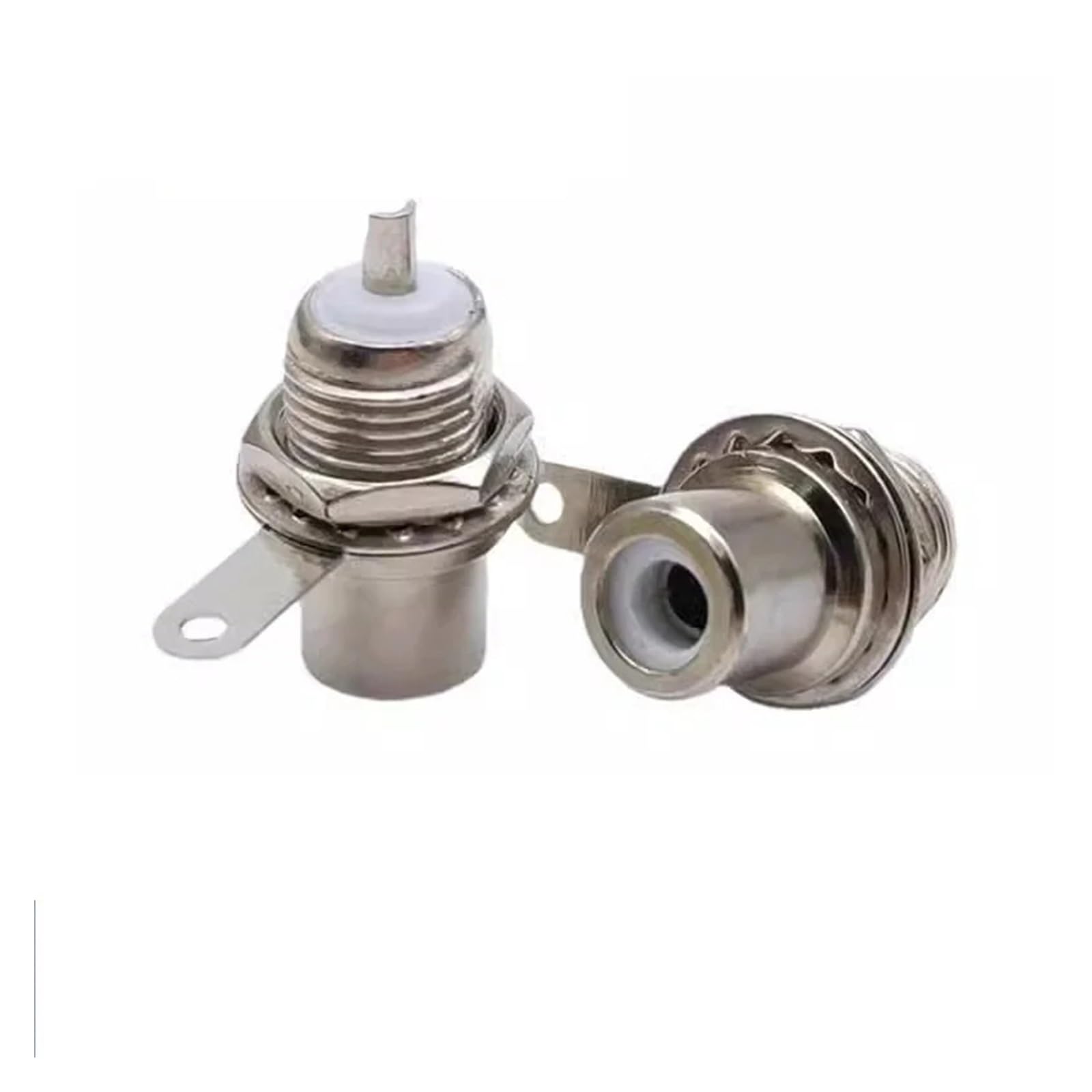 GUYTRM 10 szt. adapterów żeńskich do montażu na panelu Phono, wtyczek Phono, wzmacniacza audio, lutowanych, niklowanych lingli(100pcs)