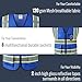 JKSafety Safety Vest for Men Women Hi Vis Vest with Pockets and Zipper Front Reflective High Visibility Vests Meet ANSI Standard Blue Color Extended Yellow Strips (BX320-Blue 2XL)