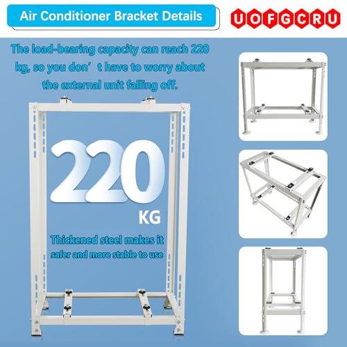 Soporte para aire acondicionado exterior e inoxidable de doble nivel universal 6