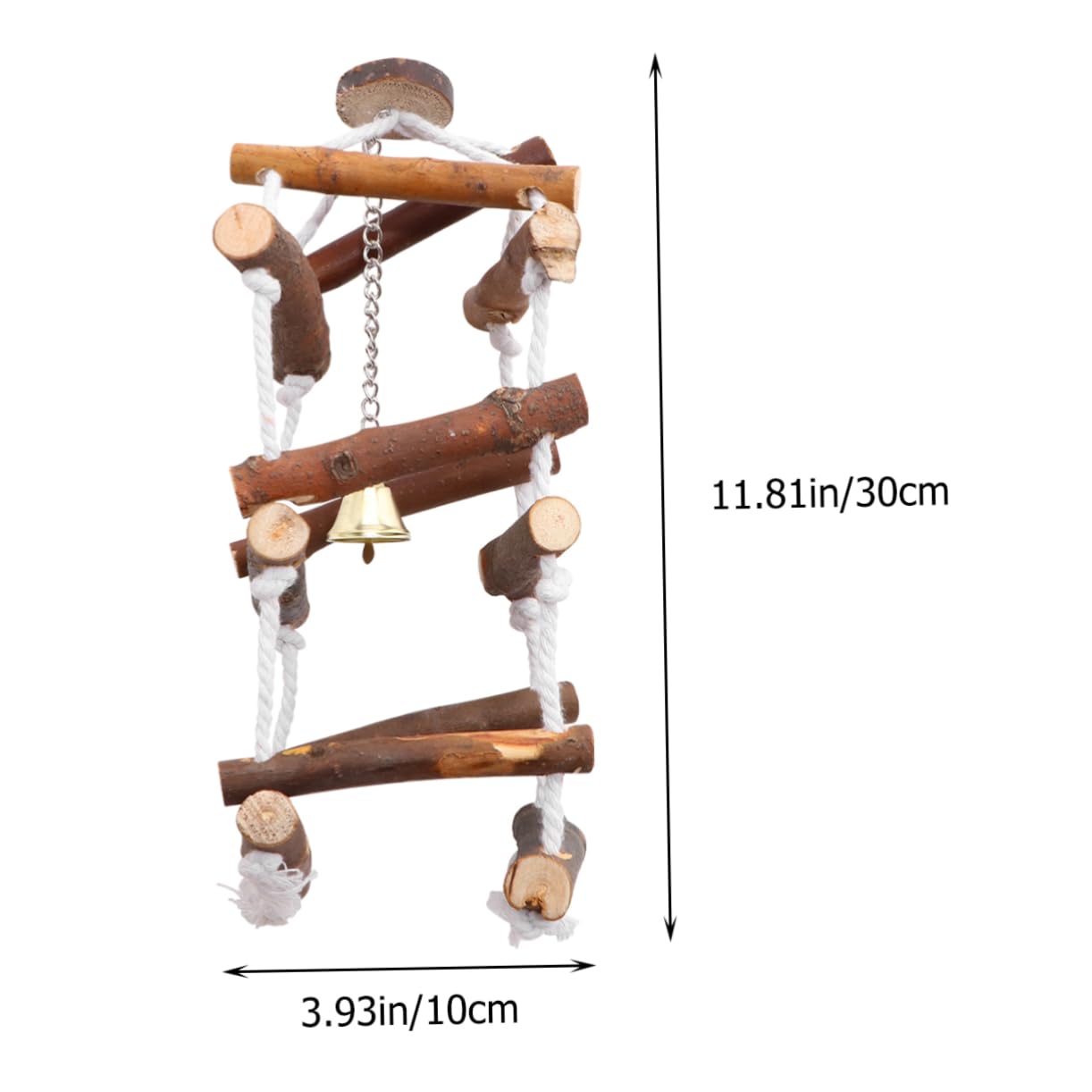 Yardwe Wooden Parrot Swing Hanging Design with Cotton Rope Buckle Playground for Birds Enhances Climbing Playtime Fun Cages Gardens