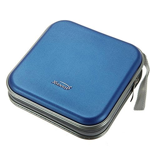Coohole 2017 New 40 CD DVD Disc Organizer Storage Cover Case Holder Box (blue)