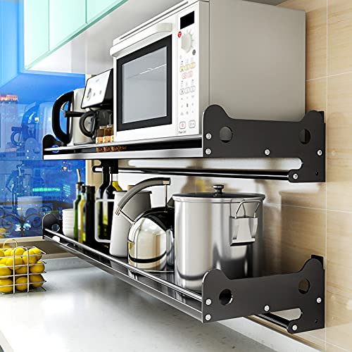 Support de rangement pour micro-ondes avec étagère double niveau pour organiser vos épices