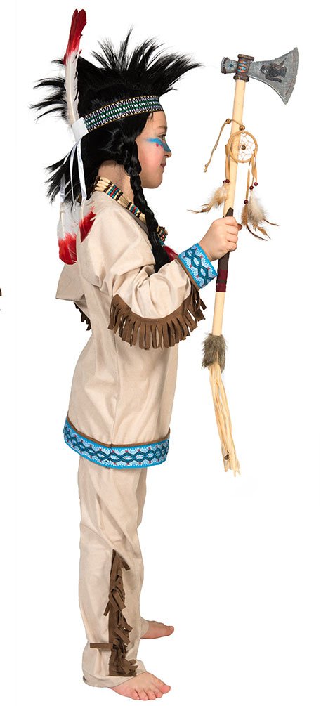 Indianer-Kinderkostüm Für Jungen – Beige-braunes Set Mit Tunika, Hose & Stirnband