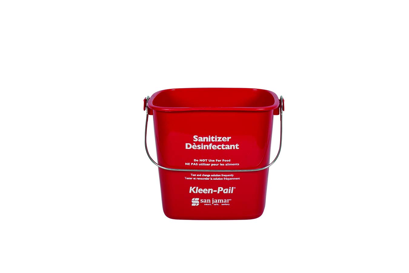 San JamarKP196RD "Sanitizing Solution" Kleen-Pail, 6 Quart, Plastic, Red