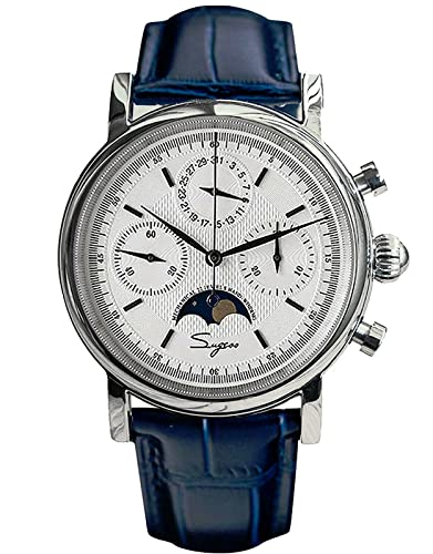 Sugess SU1908SBEX SWAN Neck x Exhibition case Back MoonPhase Master Chrono Mens Watch Seagull 1963