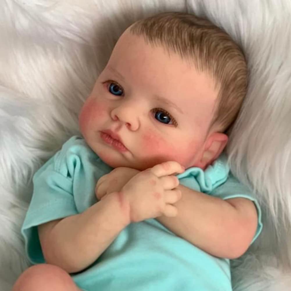 LONIAN 19 Inch Reborn Baby Doll – Realistic Newborn Boy, Soft Silicone Vinyl, Handmade, Includes Outfit & Accessories
