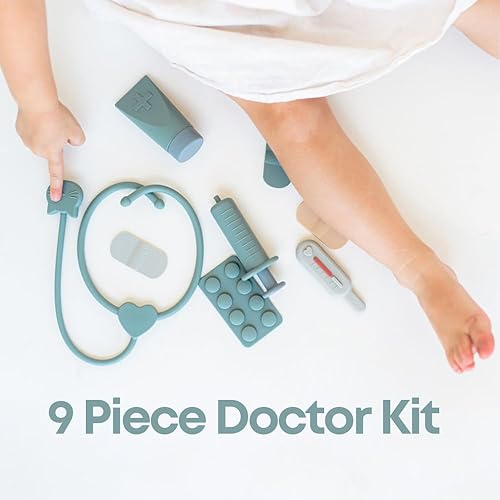 Miniatura 2 de RayPlay 9 piezas 100% silicona realista juguete doctor kit para niños  juego de simulación preescolar para niños  Kit de doctor para niños pequeños