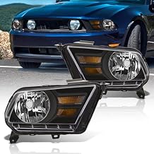 AJP Distributors Driving Signal Headlights Headlamps Head Lights Lamps Driver Passenger LH+RH Assembly Pair Upgrade Set Compatible/Replacement for Mustang S197 2010 2011 2012 2013 2014 10 11 12 13 14