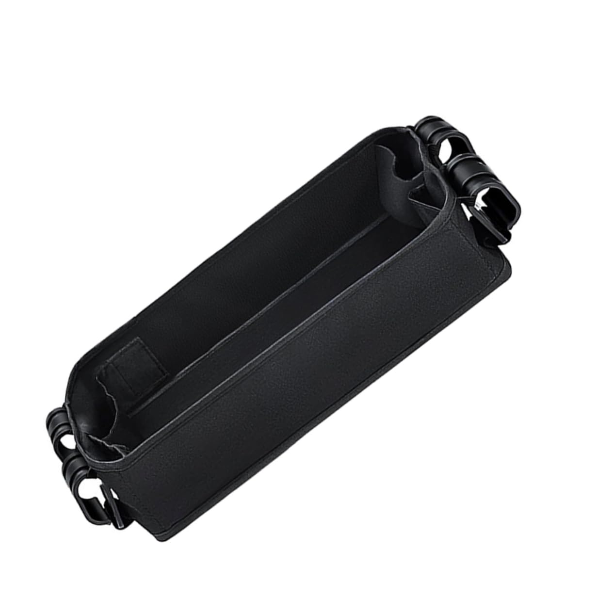 Porte-plateau pour Poussette Noir en Toile Stabilité Renforcée et Poignée Ajustable, Accessoire pour Goûter Lors Voyages avec Bébé ou Tout-petit