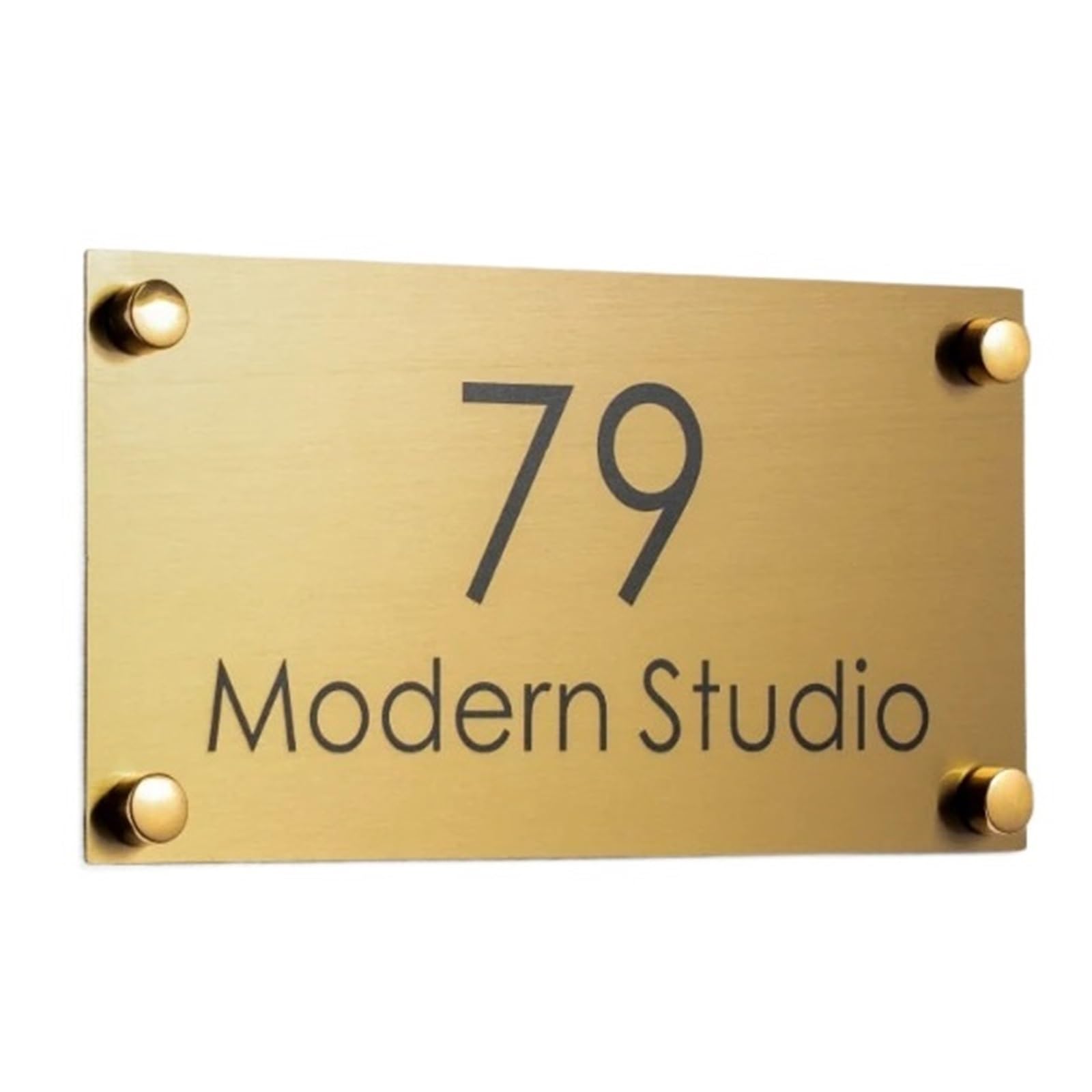 Placa De Puerta Exterior Número Casa, Acero Inoxidable, Moderna, Letra 3D, Nombre Familia for Hotel, Villa, Tienda, 1 Ud(3,50cmx25cm)