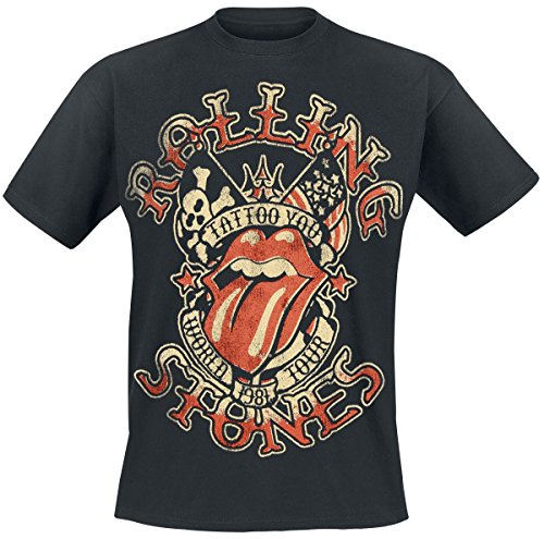 The Rolling Stones Tattoo You Tour Homme T-Shirt Manches Courtes Noir Regular/Coupe Standard - Les Beatles, Paul McCartney, John Lennon, RIngo Starr, George Harrison The Rolling Stones Tattoo You Tour Homme T-Shirt Manches Courtes Noir Regular/Coupe Standard – Image 7