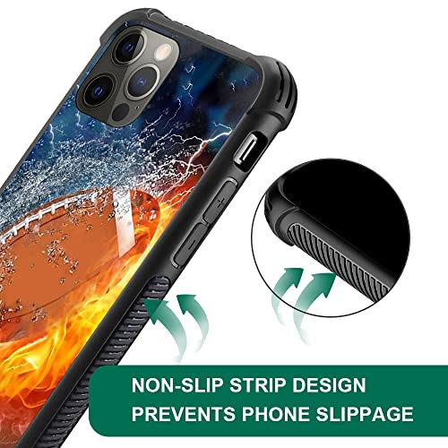 DAIZAG Case Compatible with iPhone 14,Shockproof Soft TPU Phone Case for Boy Men Gift Cover,Ice Fire American Football by DAIZAG - Image 5