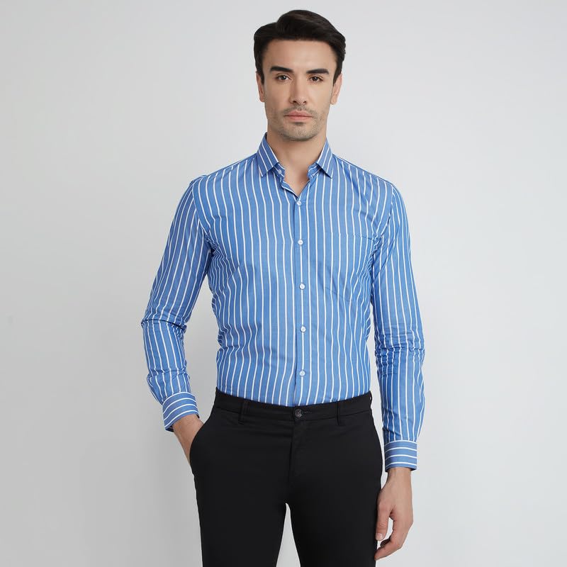 Image of Men's Striped Cotton Formal Shirt
