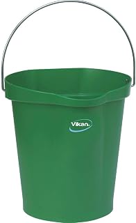 Vikan 56862 Pail,3 gal.,PP/SS,Green