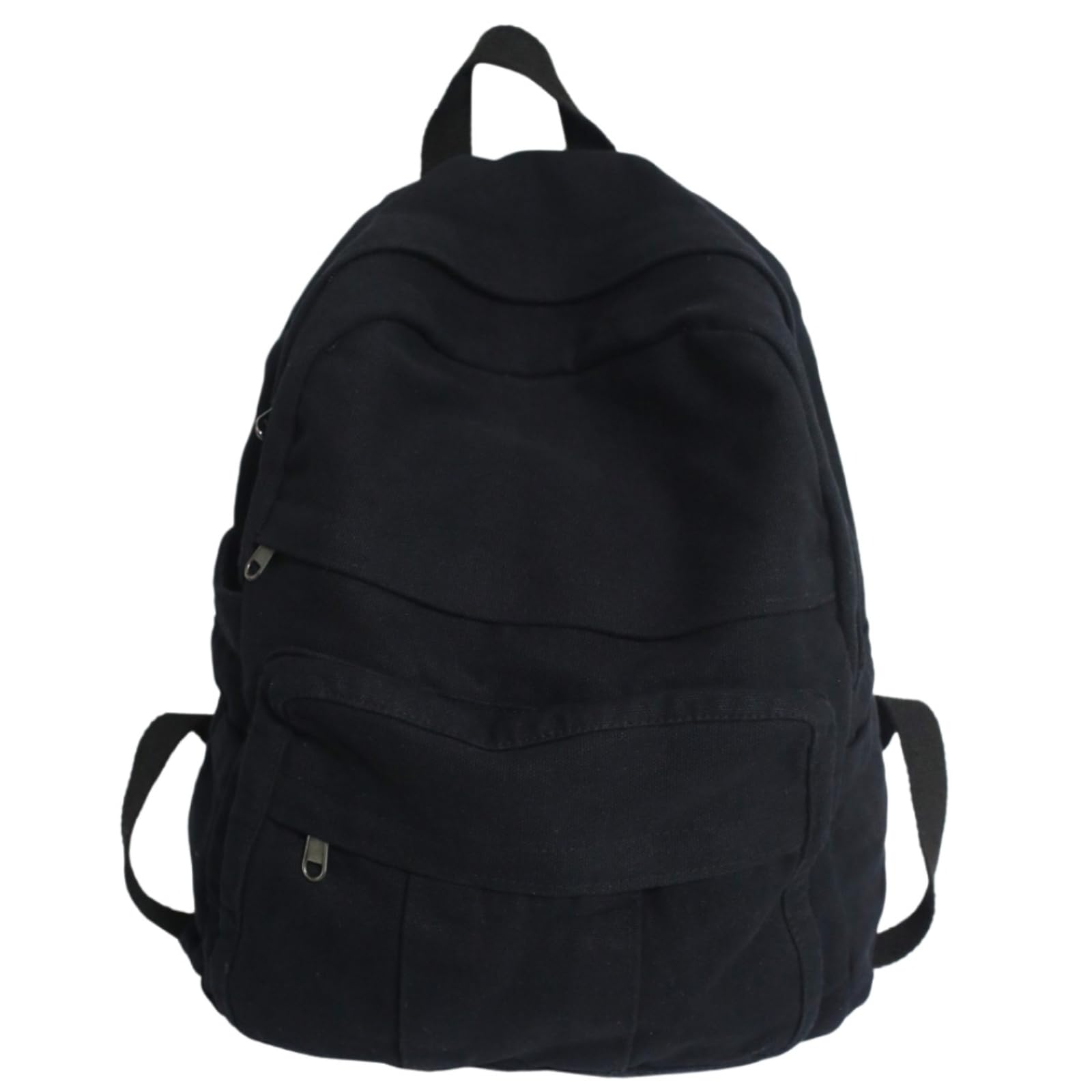 Plecak Na Laptopa Płótno Podróży Torba Na Książki College Casual Day-Black
