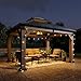 Aoxun 10' x 12' Outdoor Wood Gazebo, Hardtop Gazebo Permanent Wooden Pavilion with Galvanized Steel Double Roof, for Patio, Garden, Deck, Cedar Wood, Grey
