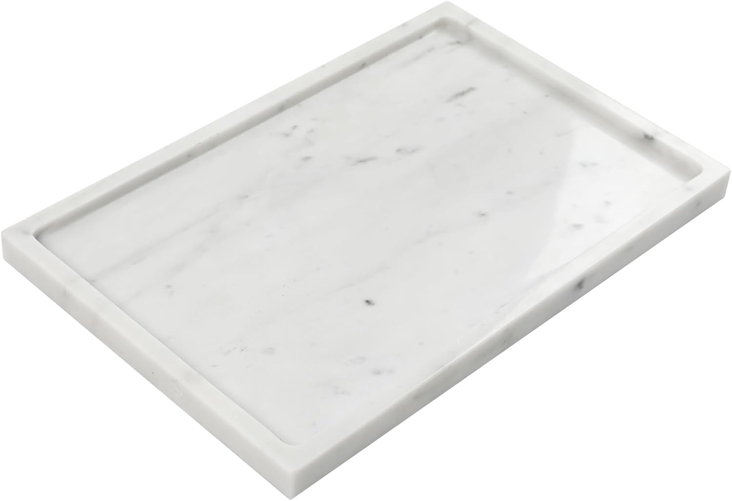 Marble Tray, Rectangle Stone Vanity Trays for Perfume, Cosmetics, Jewelry, Candle, 12 x 8 Inch