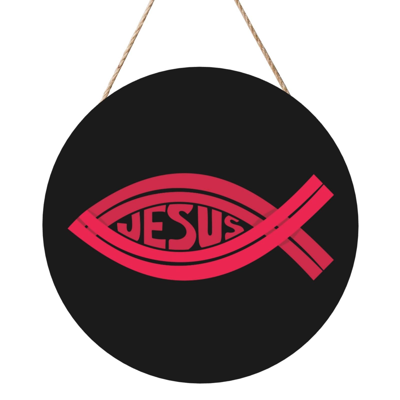 Yeshua Jesus Christian Door Signs Plaques Wood Welcome Sign For Front Door Wall Hanging For Home Farmhouse Office Classroom Party Decoration
