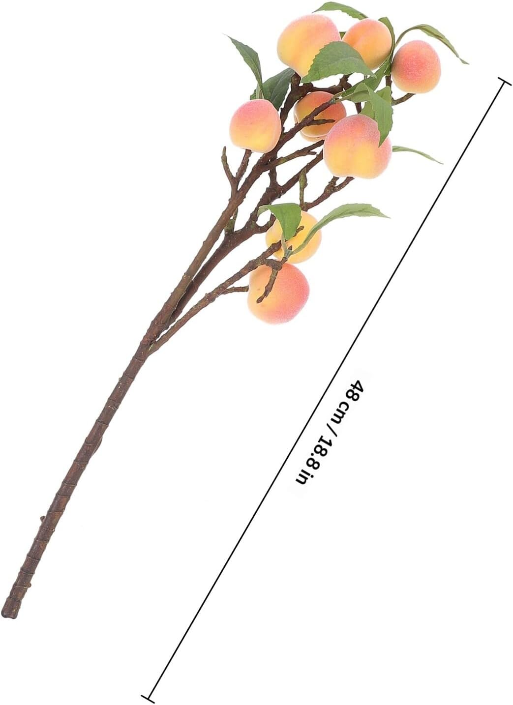 Artificial Peach Branches and Faux Fruit Stems, Medium Size Pink Simulation Peach Tree Branches for Home Decor and Flower Arrangement, 2pcs Set