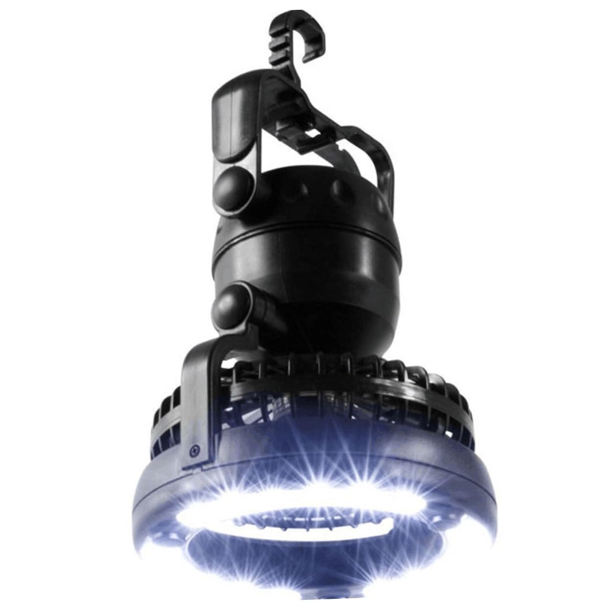 KOMBIUDA 2 in 1 Camping LED Fan with 18 LEDs, ABS Tent Light