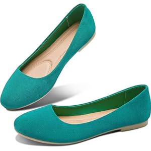 Obtaom Round Toe Women Flat Shoes Slip on Girls Dress Black Ballet Flats