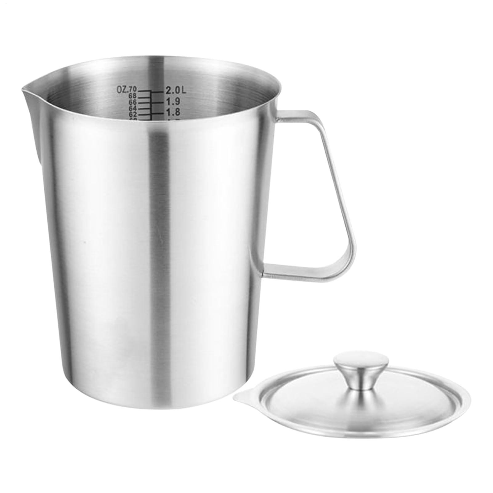 Vaso espumador de leche de 2000 ml, taza de medición portátil | Jarra espumadora de café para cafeterías, almuerzos en casa, cocinas, capuchinos y bebidas
