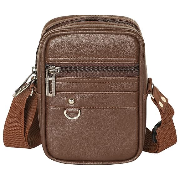 treggo Boss Leather Sling Bag for Men & Women - Classic Crossbody Chest Slinger, Small Travel Bag for Passport & Essentials, Mobile Pocket Shoulder Bag, Corporate Gift-picture-32