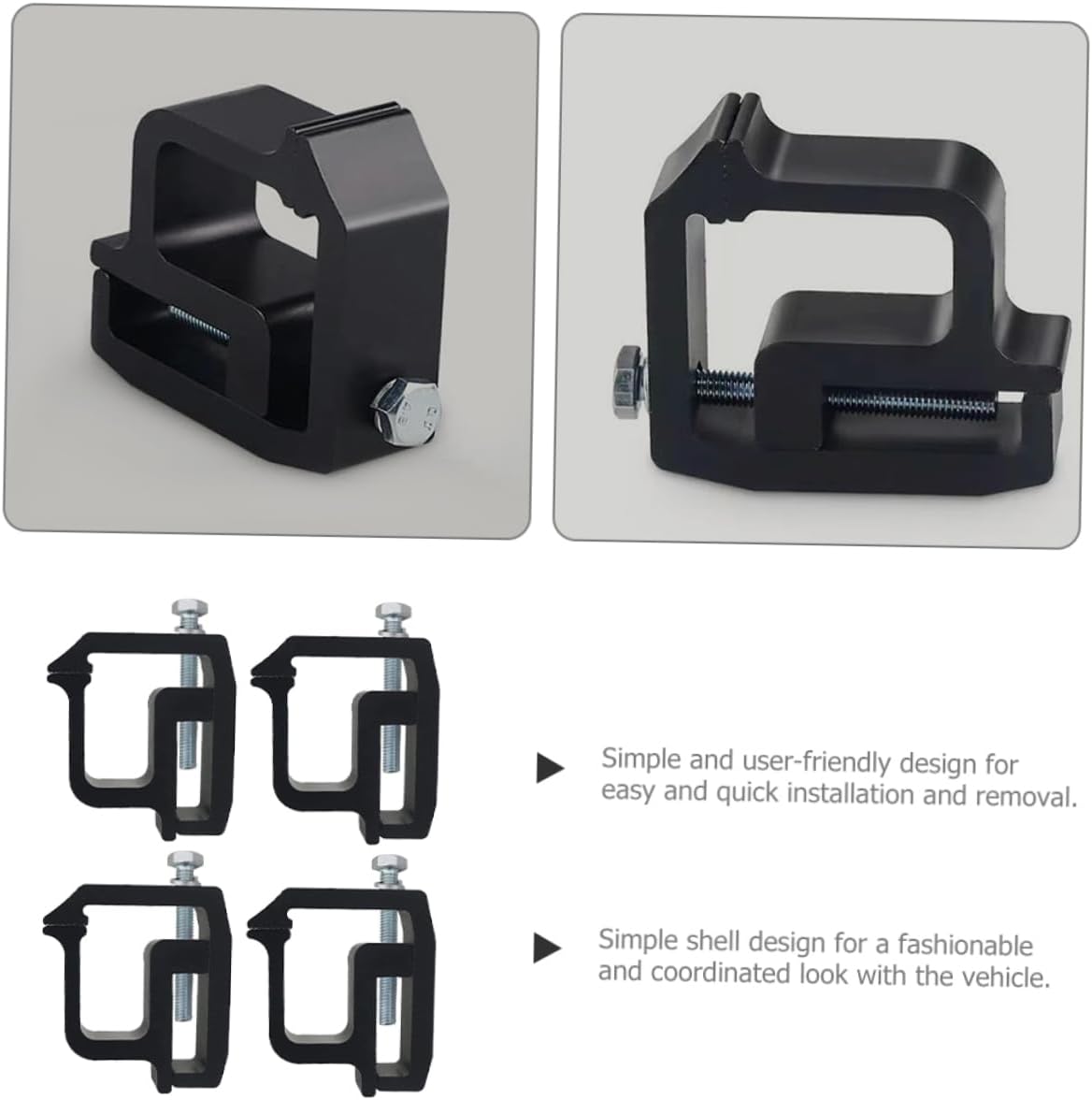 Amosfun 4pcs Truck Bed Topper Clamp Camper Shell Clamps Versatile for Truck Accessories