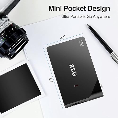 Miniatura 2 de Proyector de batería 3D de bolsillo de 8400 mAh, mini HD proyector de campamento al aire libre inalámbrico WiFi para iOS teléfono Android, proyector