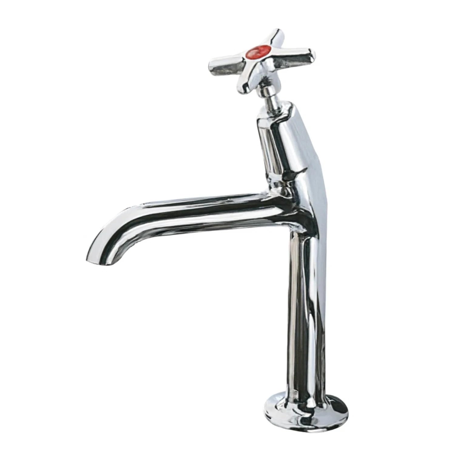 Xcel Home Silver Clever Performa 2158 Cross Top Sink Tap Hot - Traditional Chrome Finish Tap For Kitchen Or Utility Sink Installation