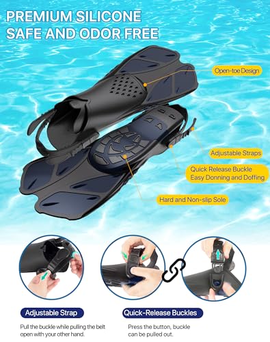Ubekezele Snorkeling Gear for Adults 4in1 Set con Máscara y Snorkel miniatura 4