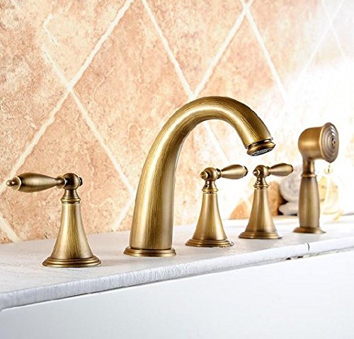Mélangeur baignoire 5 trous mitigeur robinetterie rétro laiton antique classique
