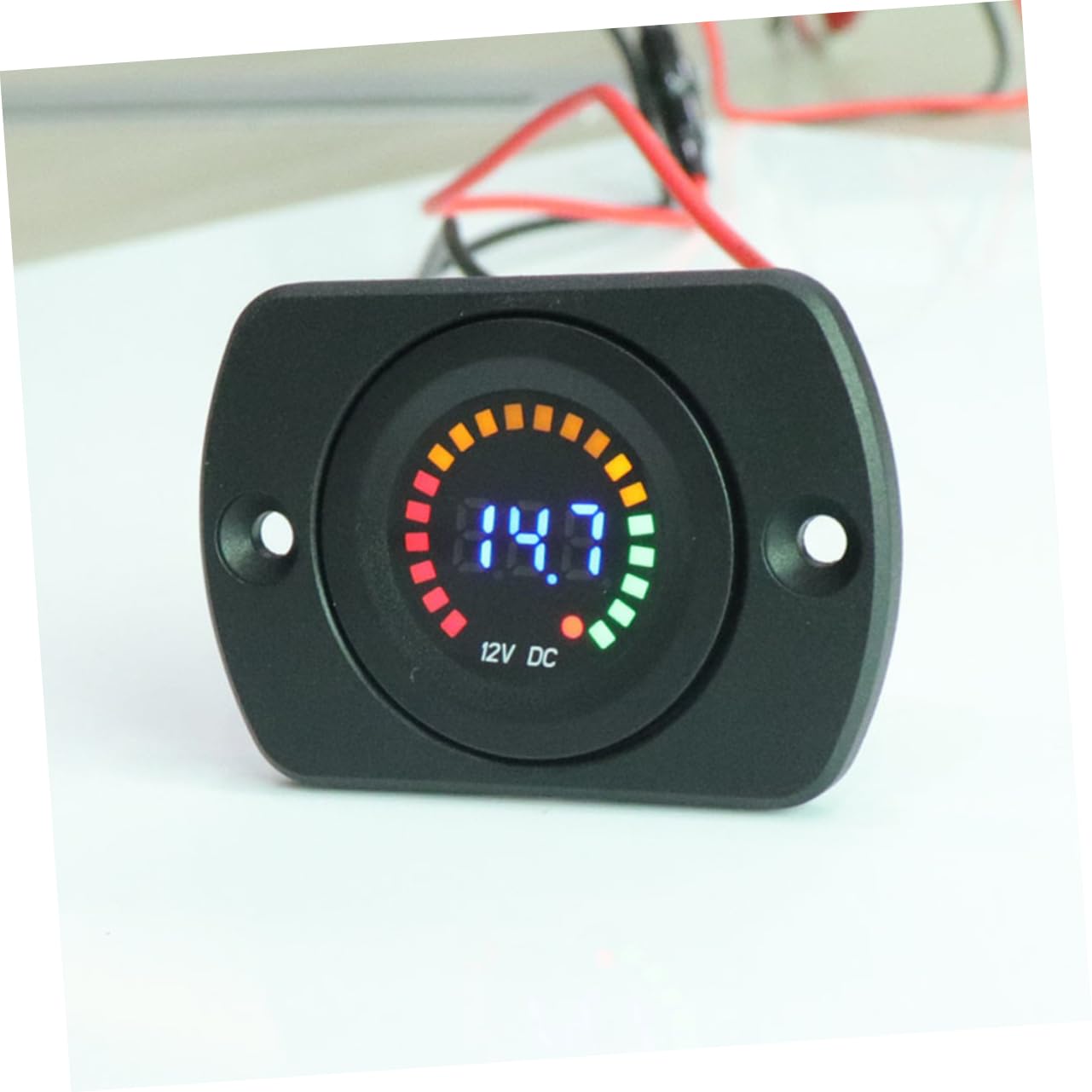 iplusmile 3piezas Voltímetro Digital De Panel Para Motocicleta y Coche Medidor De Voltaje Pantalla Led Tester De Batería Para Vehículos De Fácil Instalación y Uso