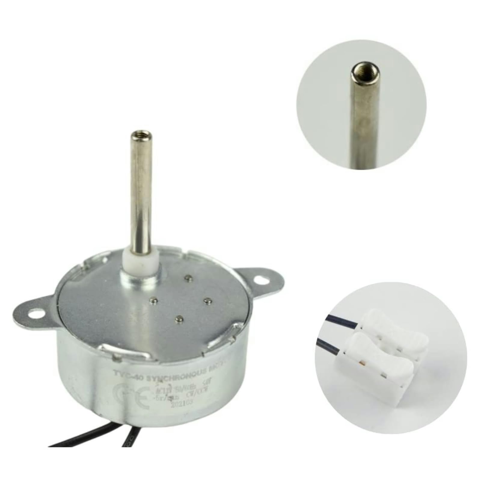 CONQUERALL TYC-40 Small Synchronous Motor 12V AC 5r/min CW/CCW Shaft 33mm Inner-screw Shaft for Christmas Tree Desktop Christmas Tree Decorative Colored Lights