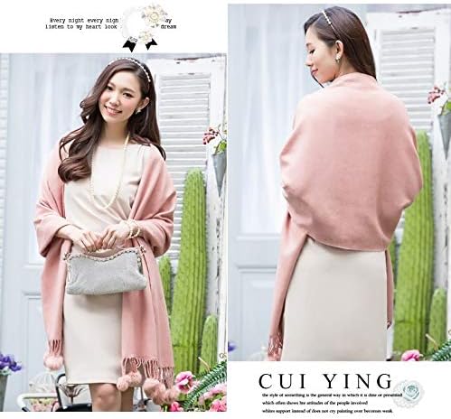 [ワンダー ステージ] ストール ショール 成人式 可愛い ファー ボンボン 大判 肩かけ フリンジ パーティ 羽織り物 87bo0