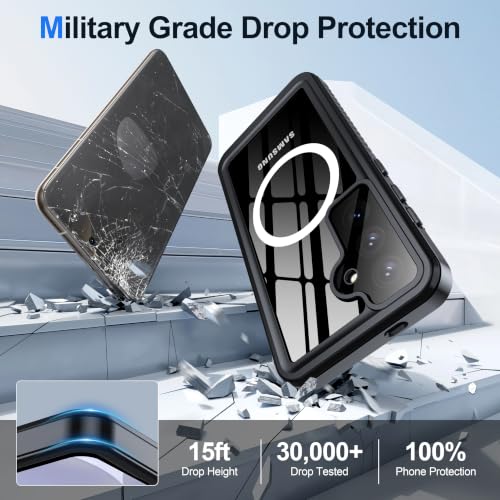 Image of ANTSHARE IP68 Waterproof Case for Samsung Galaxy S24, Black /Clear | Compatible with MagSafe, Built-in Screen /Lens Protector - Shockproof & Dropproof, Full Body Protection for Swimming /Outdoor