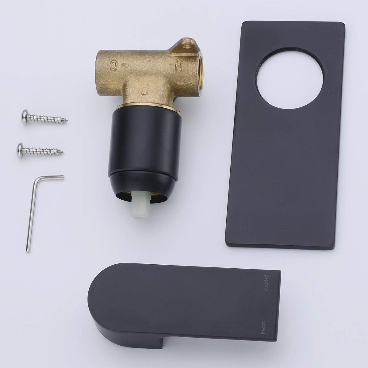 ❤ Crazy Deals ZUKKI Shower Knobs Wall Mount Manual Bathroom Shower Handle Shower Mixer Valve Trim Valve Required Kit Control Valve Shower Faucet Handle Trim Rough-in Valve Body and Trim Included 3215-09 Black