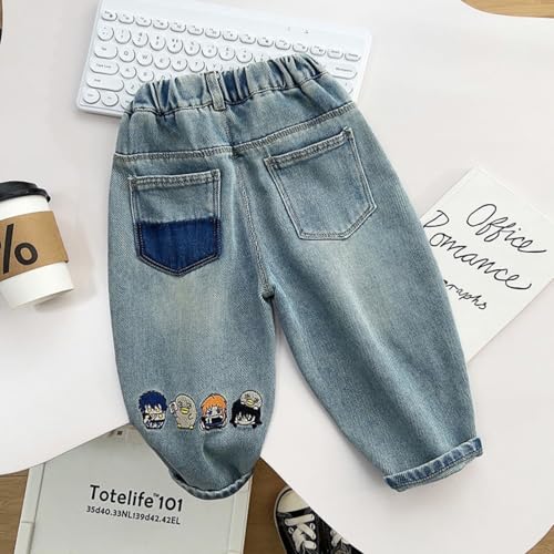 Children's Embroidered Loose-Fitting Jeans in Korean Style for Spring and Autumn2