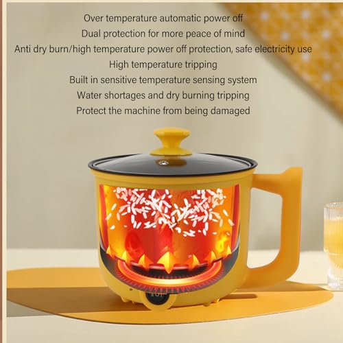 Miniatura 2 de Mini Cocina Eléctrica, Olla Caliente Eléctrica Antiadherente De 1,8 L, 2 Velocidades Con Para Fideos Enchufe Europeo 220v