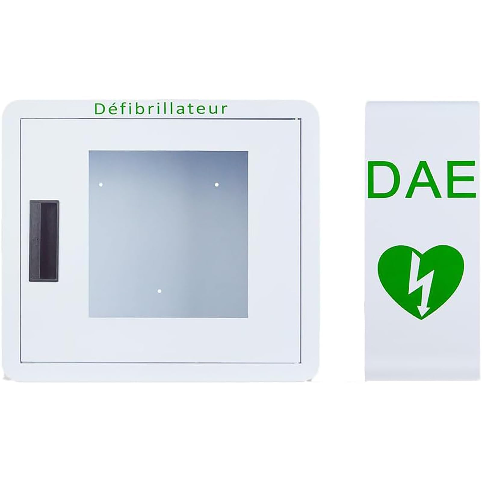 Gabinete de almacenamiento para desfibrilador DEA, caja de alarma de desfibrilación cardíaca con sistema de alarma, diseño de esquinas redondeadas, se adapta a la mayoría de los modelos DEA, para