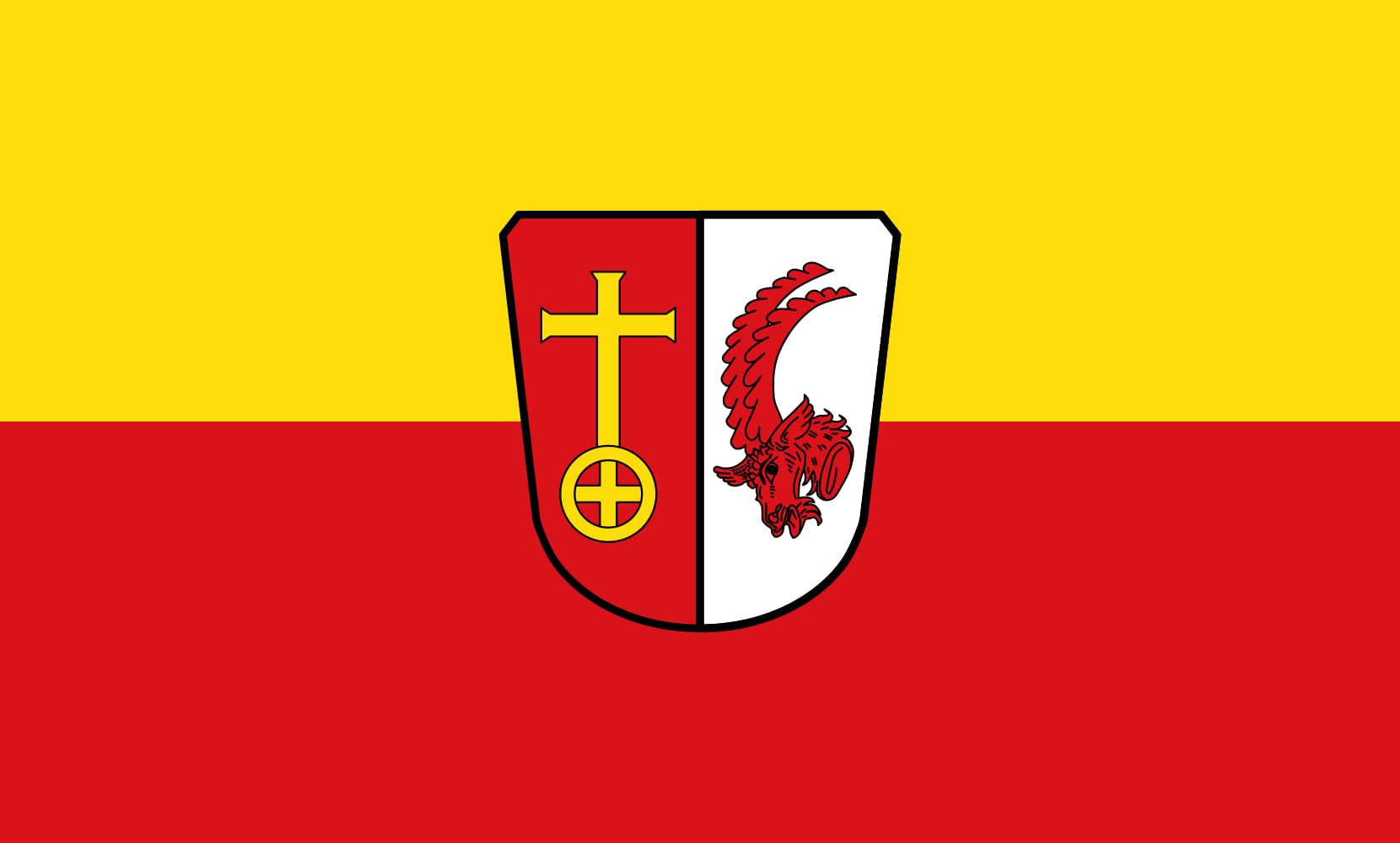 Drapeau Large Mittelneufnach de format paysage 1.35m² pour mât extérieur