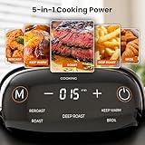 Kismile 5-in-1 Portable Glass Air Fryer, 2.6QT & 4.7QT Dual Glass Containers with Lids, 85% Less Oil, Compact Smart Air Fryer Oven for Deep Roast, Crisp, Keep Warm – Freezer & Dishwasher Safe