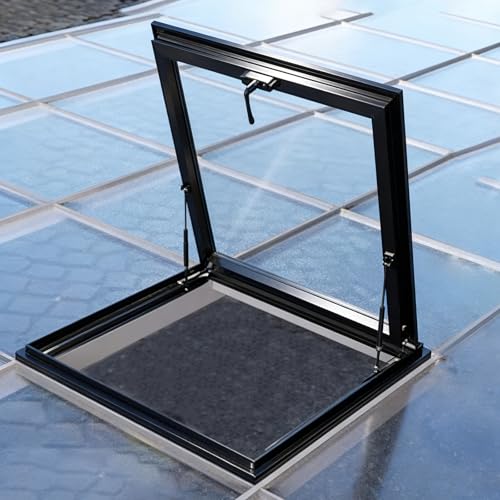 Tragaluz de aluminio resistente a la intemperie para áticos y invernaderos (28 x 32 pulgadas), perfecto para jardines de invierno y espacios en el techo, diseño de eficiencia energética
