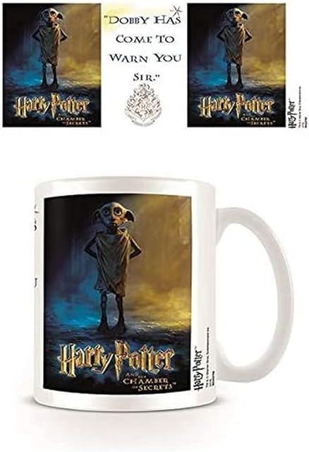 Harry Potter Ceramic Mug with Dobby, Logo and Hogwarts Crest in Presentation Box - Official Merchandise