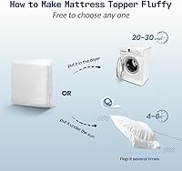 Vista 5 de SOPAT Mattress Topper RV King Size Extra Thick Mattress Pad 8-21" Deep Pocket Soft Down Alternative Fill Mattress Protector Pillow Top Mattress White