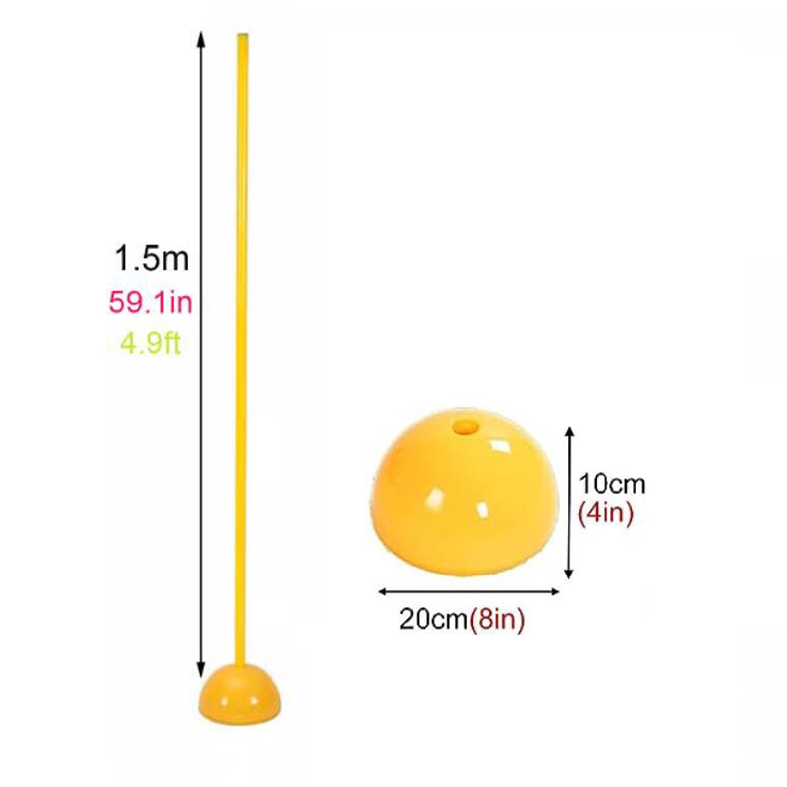 Bastones de Agilidad con Base, Slalom al Aire Libre para Entrenamiento de Agilidad y Entrenamiento de Habilidades Técnicas de Fútbol, Equipo de Entrenamiento Deportivo ( Size : 1.5m/59.1in , Color : 9