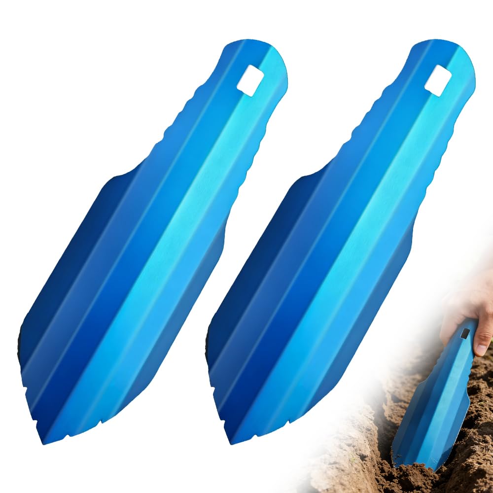 mizikuu 20,5 cm Ultraleichte Backpackkelle aus Aluminium, 2 Stück Camping Schaufel Multifunktionale Gartenschaufel für Gartenarbeit Camping Strand Wandern Rucksackreisen Strand
